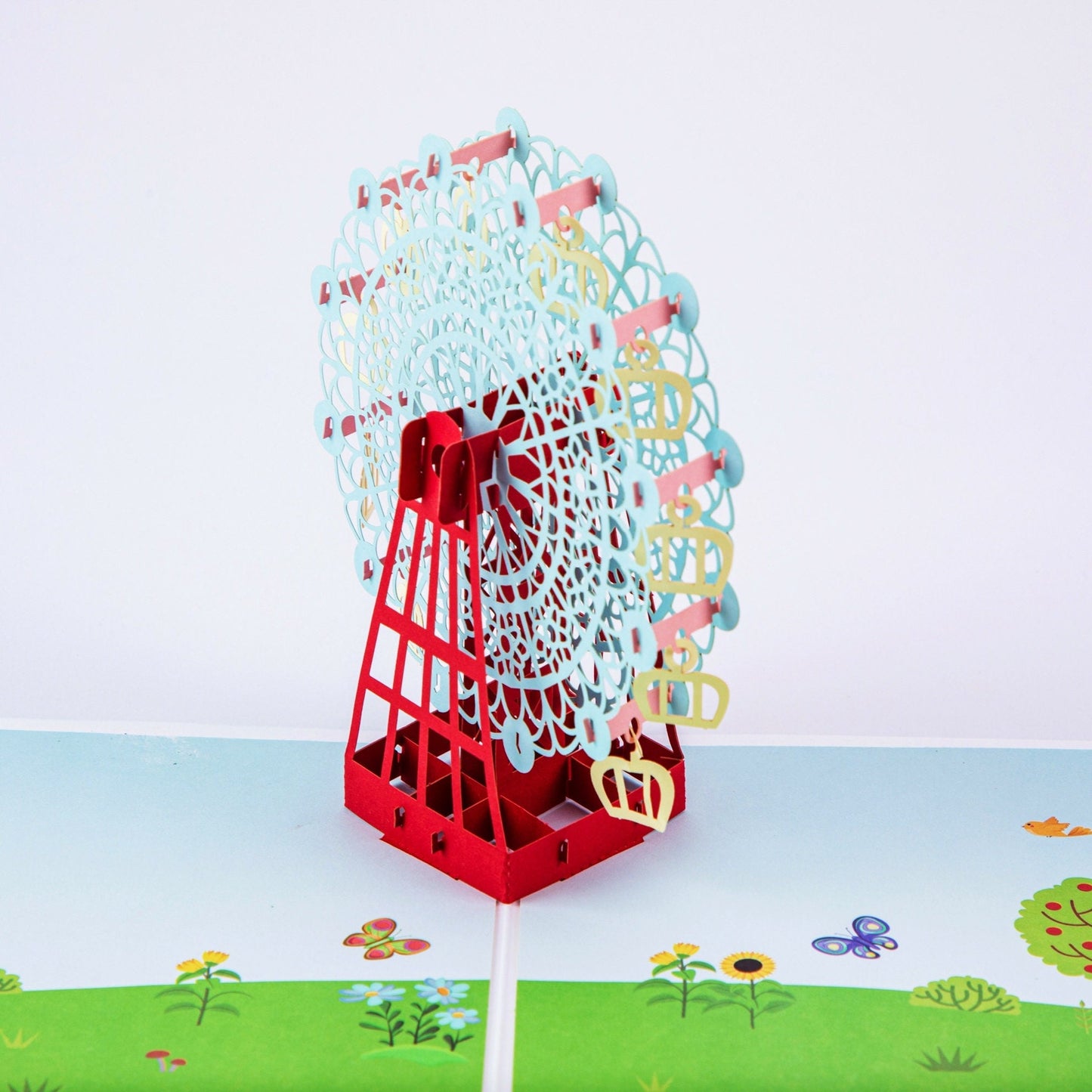 Ferris Wheel - Happy Everyday All Occasion Popup Card with Envelope - 3D Creative Unique Greeting Card