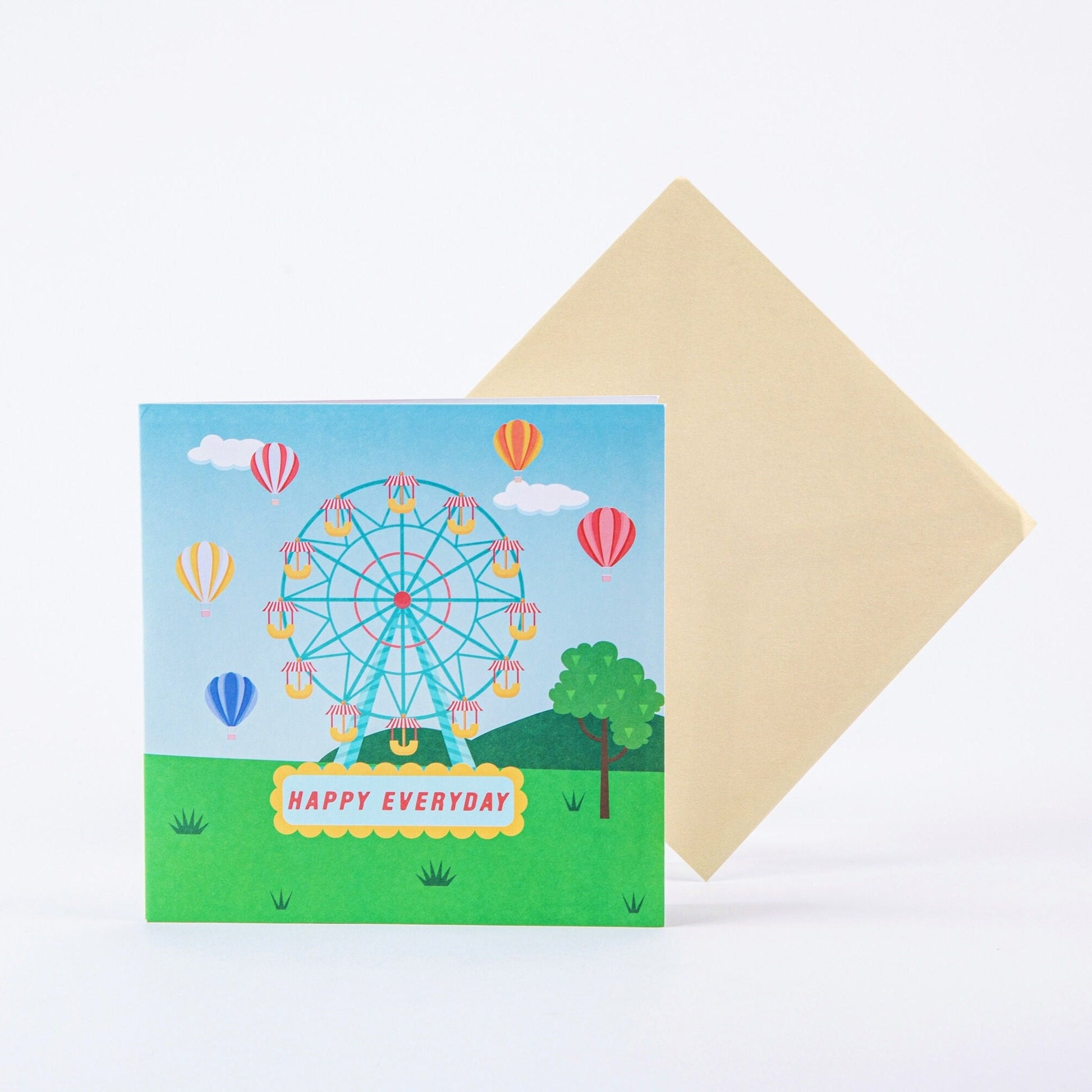 Ferris Wheel - Happy Everyday All Occasion Popup Card with Envelope - 3D Creative Unique Greeting Card