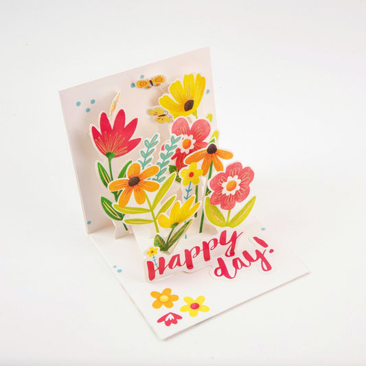 Blooming Wishes - Flower Pop Up Greeting Card with Envelope - Unique 3D Greeting Card