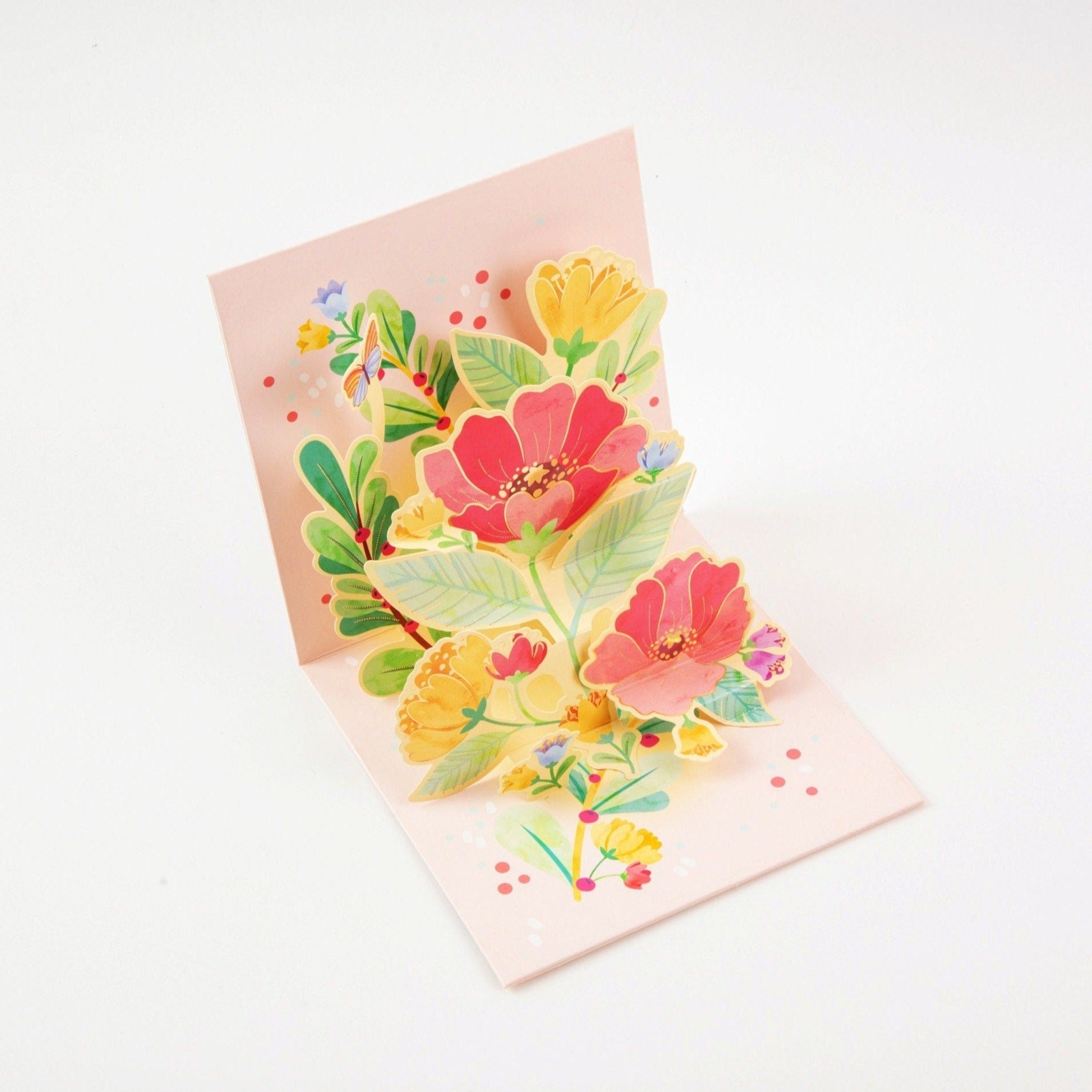 Oh Happy Day - Pop Up Flower Greeting Card with Envelope - Unique 3D Floral Greeting Card