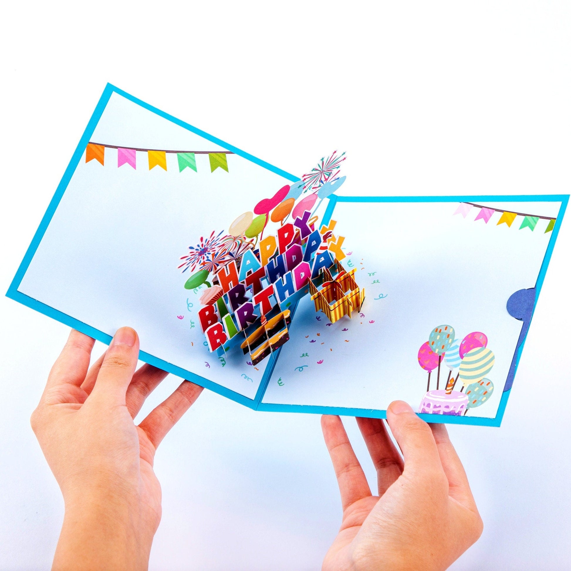 Bold Happy Birthday - Pop Up Birthday Card with Envelope - Unique 3D Birthday Greeting Card