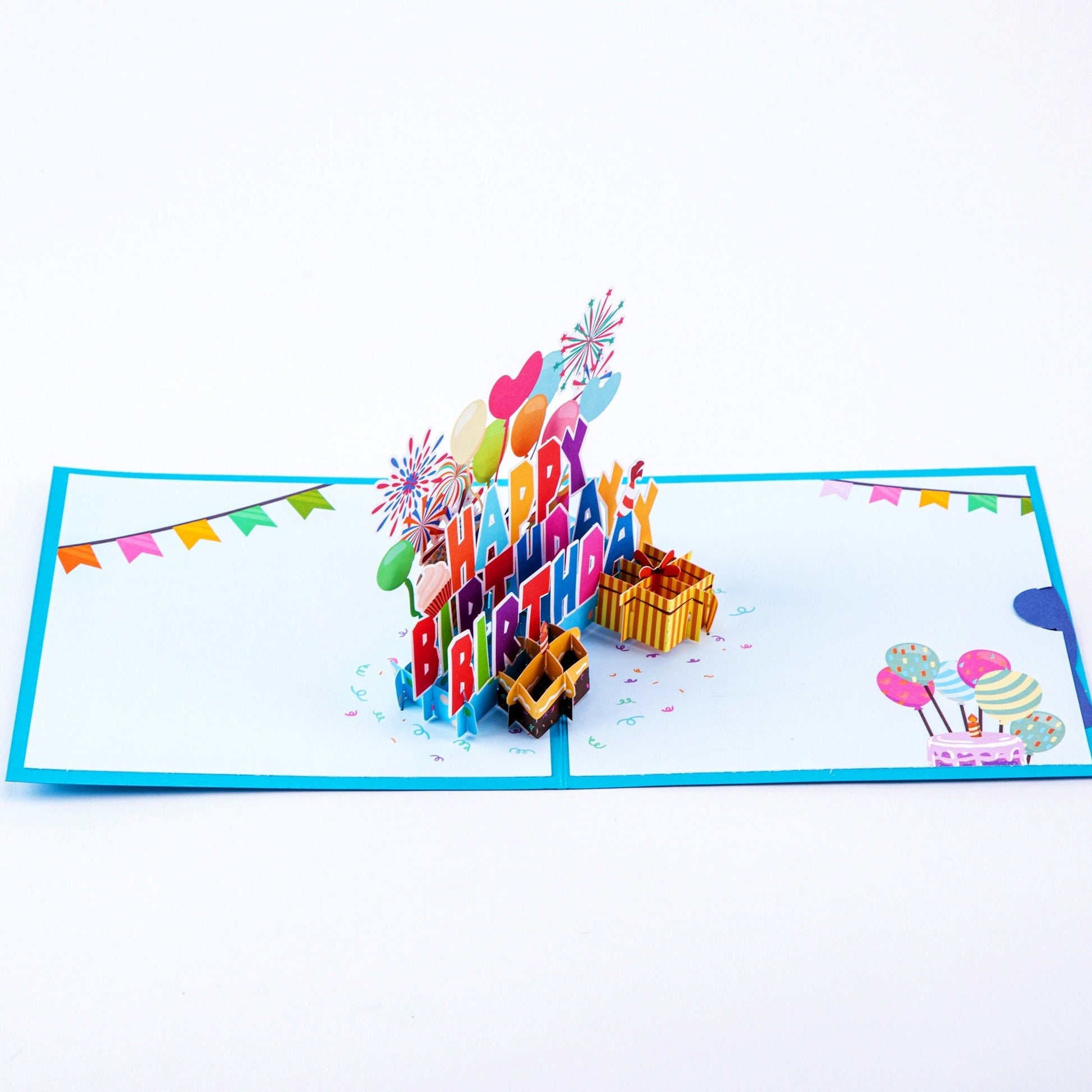 Bold Happy Birthday - Pop Up Birthday Card with Envelope - Unique 3D Birthday Greeting Card