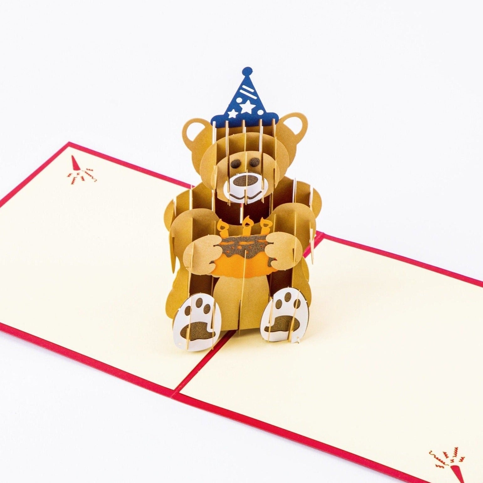 Cute Bear Birthday Popup Card - Pop Up Birthday Card with Envelope - Cute 3D Birthday Card