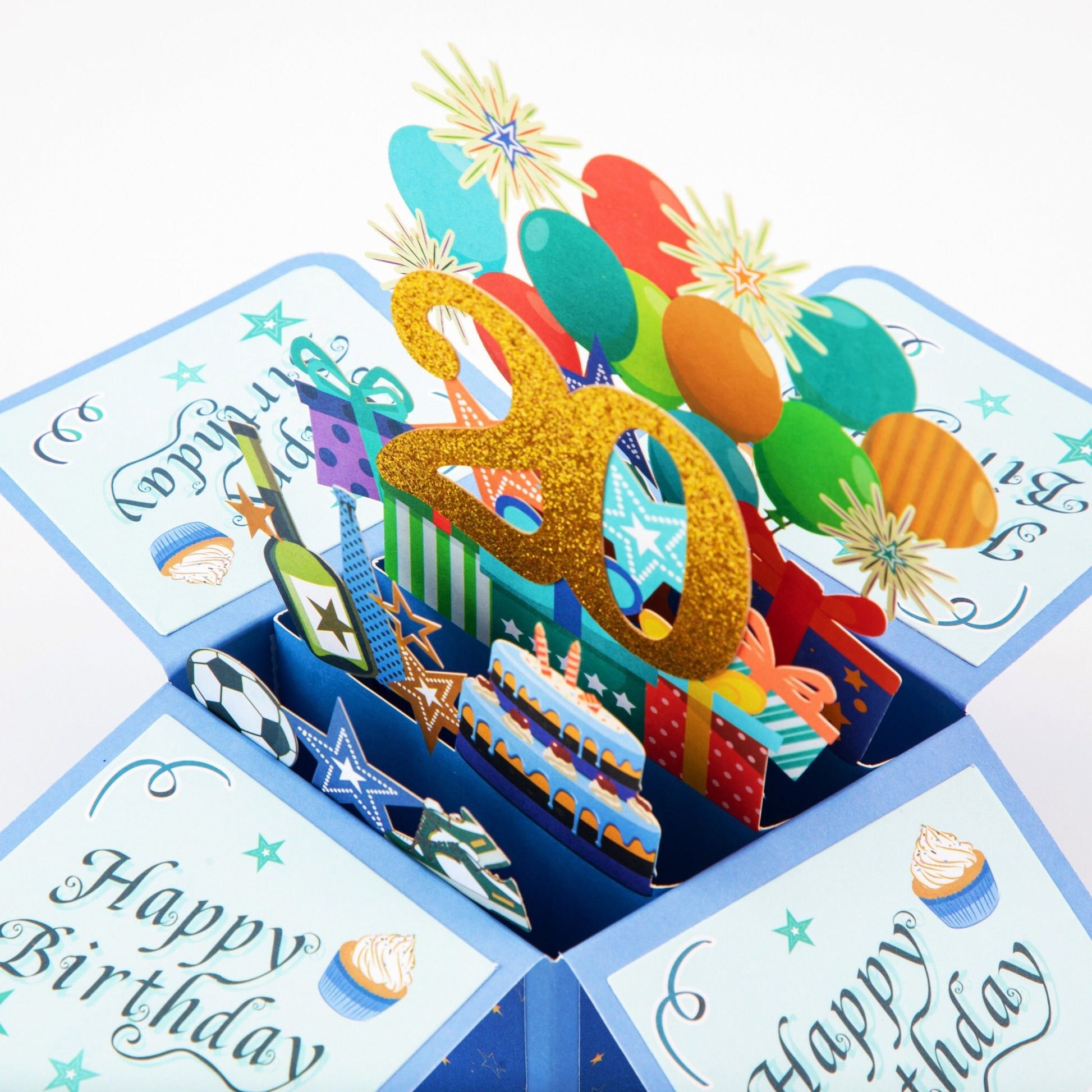 Happy 20th Birthday Surprise Box - Pop Up Birthday Card with Envelope - Unique 3D Birthday Greeting Card