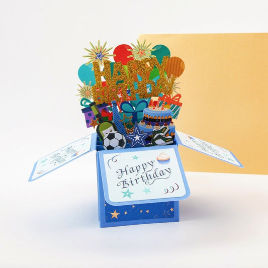 Happy Birthday Surprise Box - Pop Up Birthday Card with Envelope - Unique 3D Birthday Greeting Card