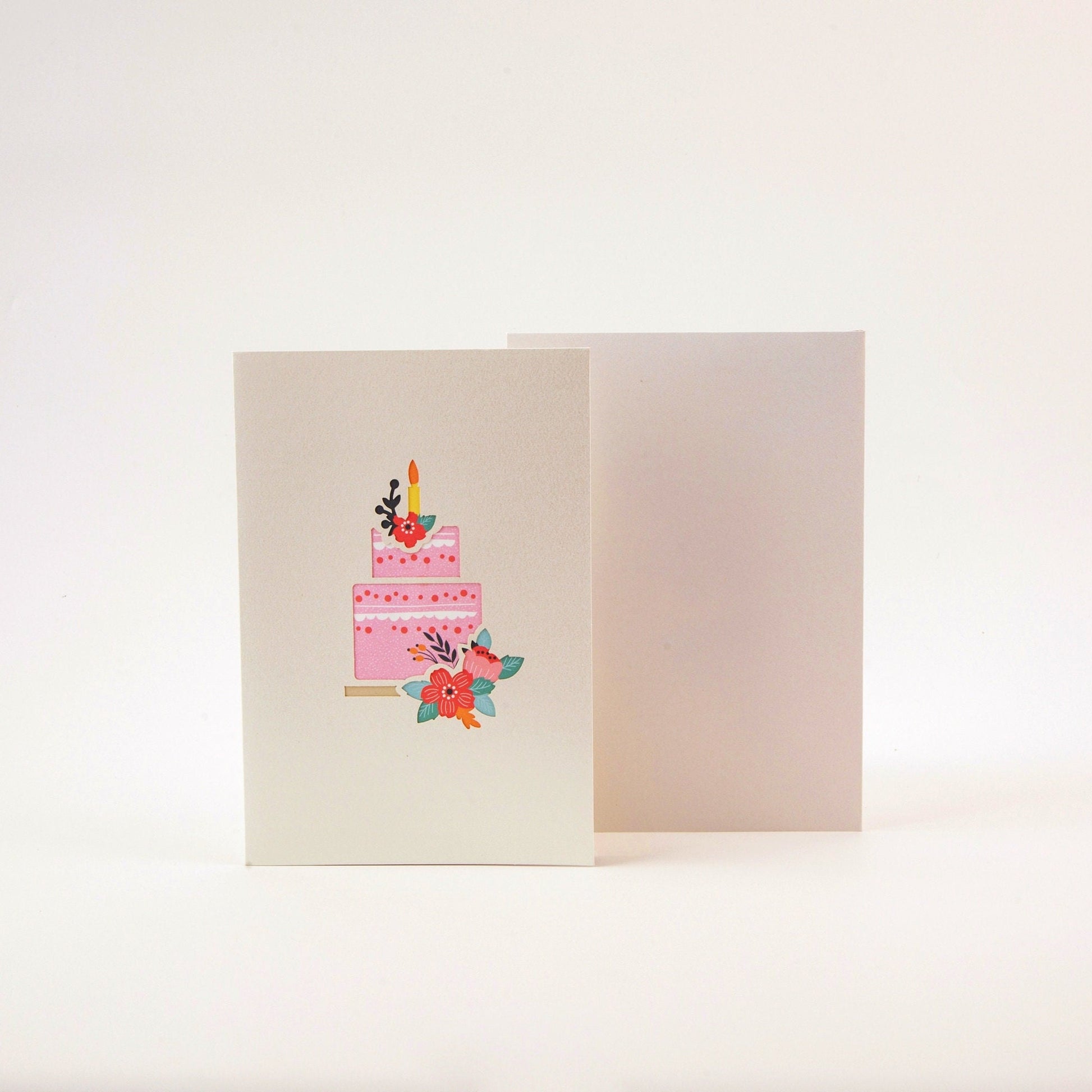 Blossom Bash Birthday Cake - Pop Up Birthday Card with Envelope - Unique 3D Birthday Greeting Card