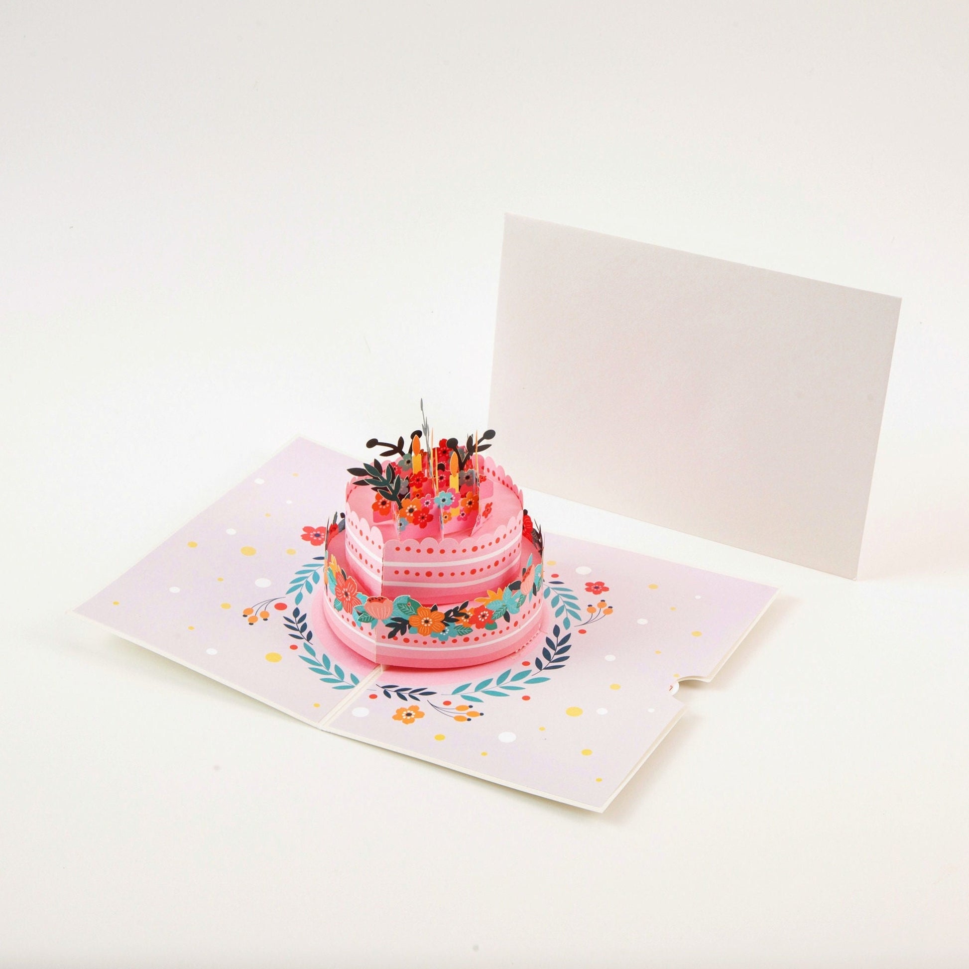 Blossom Bash Birthday Cake - Pop Up Birthday Card with Envelope - Unique 3D Birthday Greeting Card