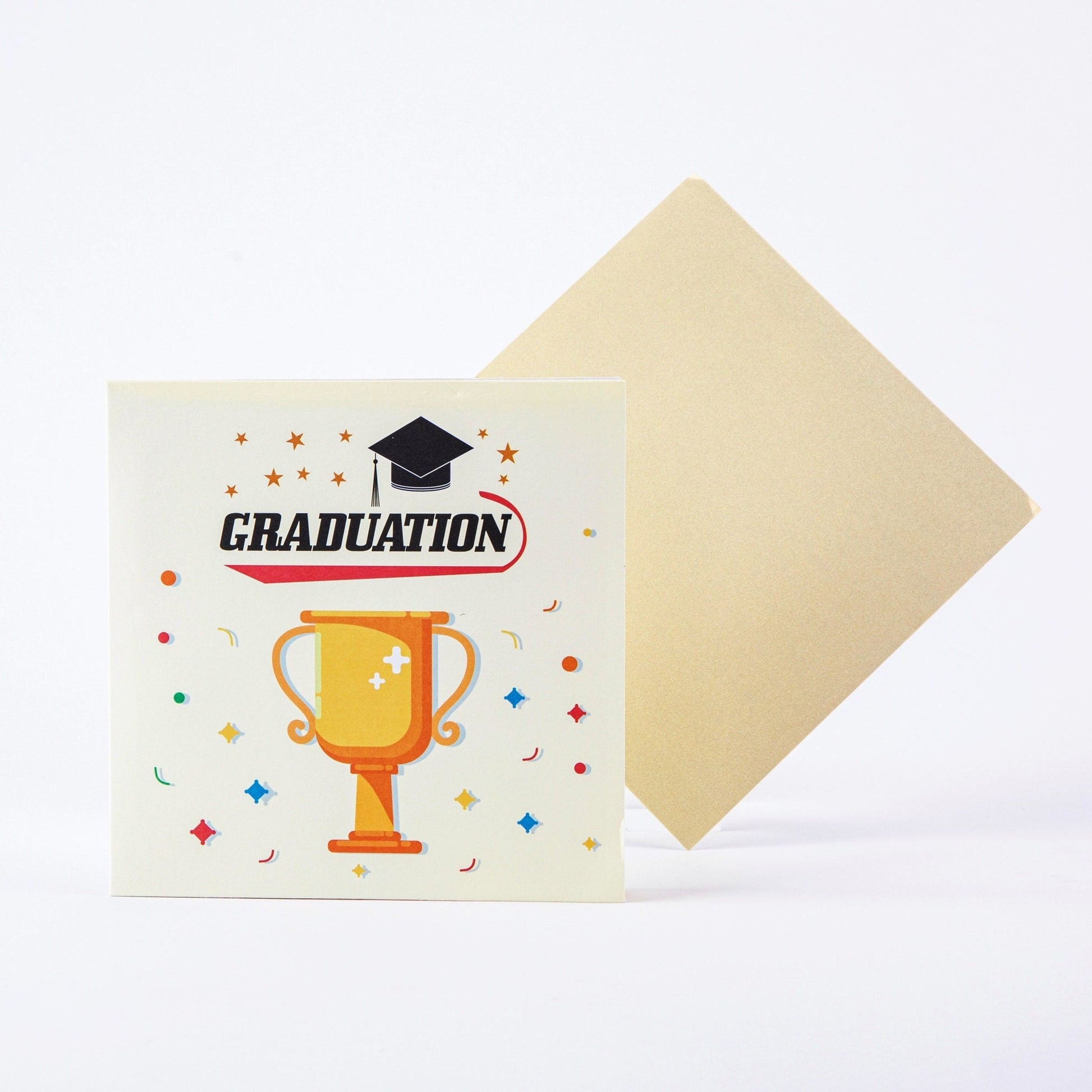 Graduation Trophy - Graduation Pop Up Greeting Card with Envelope - Unique 3D Graduation Greeting Card