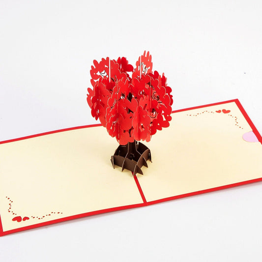 Romantic Love Tree - Pop Up Greeting Card - Unique 3D Greeting Card