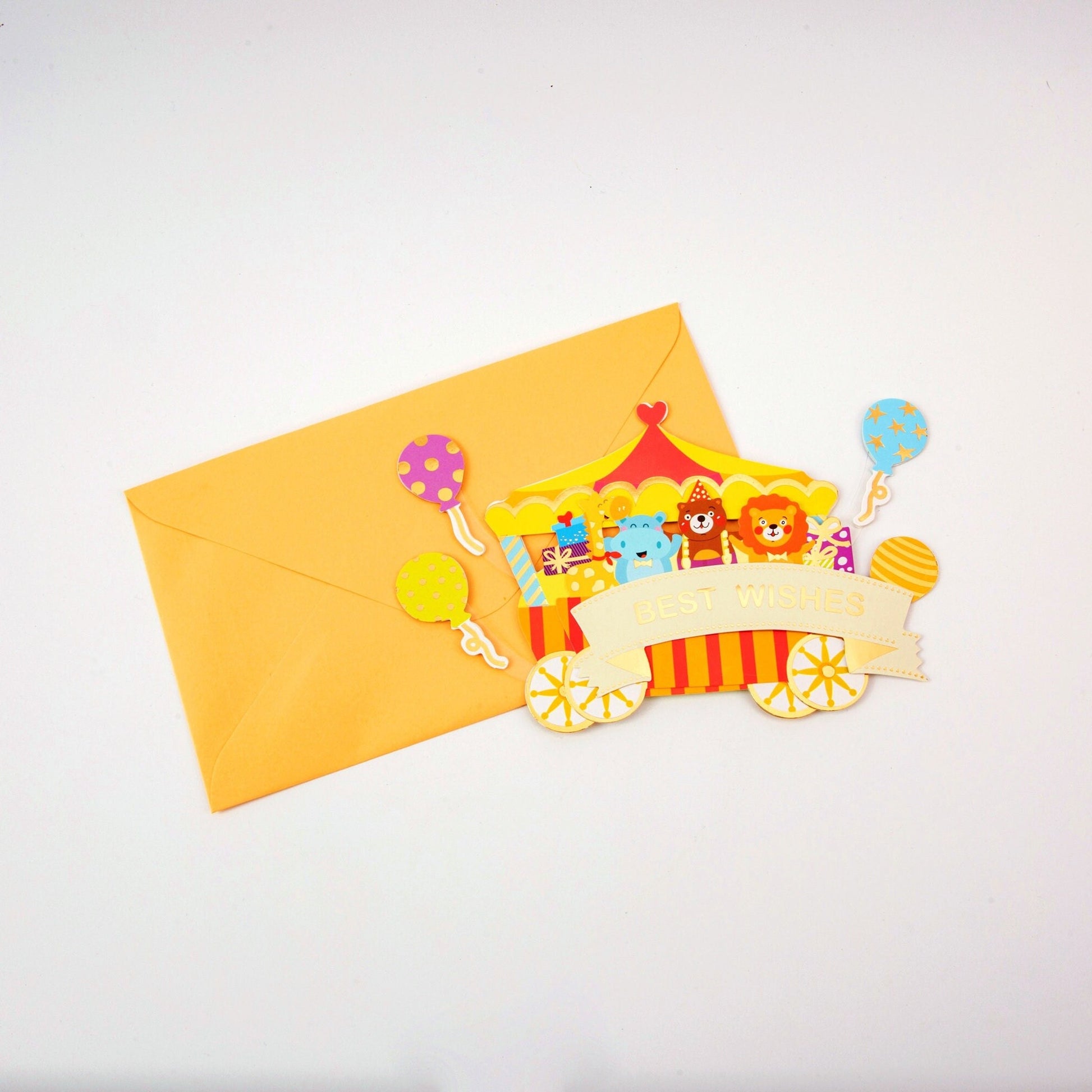 Carnival Game Booth - Pop Up Greeting Card - 3D Creative Unique Greeting Card with Envelope