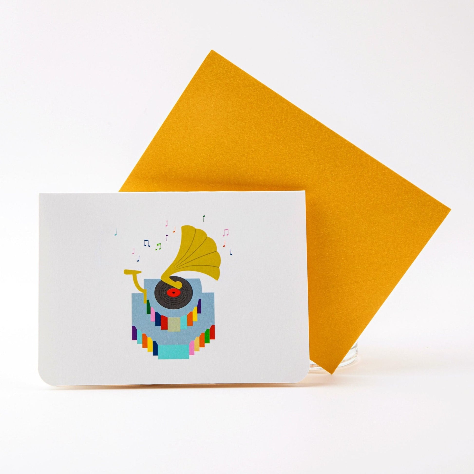 Melody From Phonograph - Pop Up Greeting Card with Envelope - Cute 3D Greeting Card