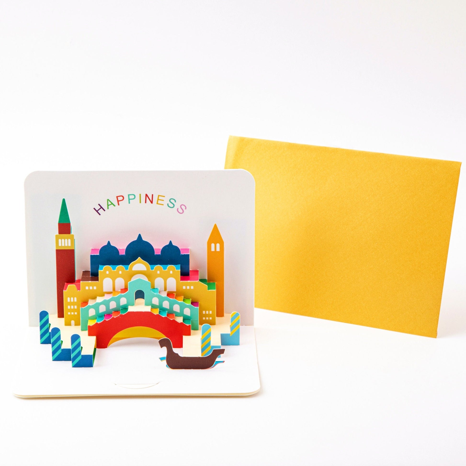 Bridges in Venice - Pop Up Greeting Card with Envelope - Cute 3D Greeting Card