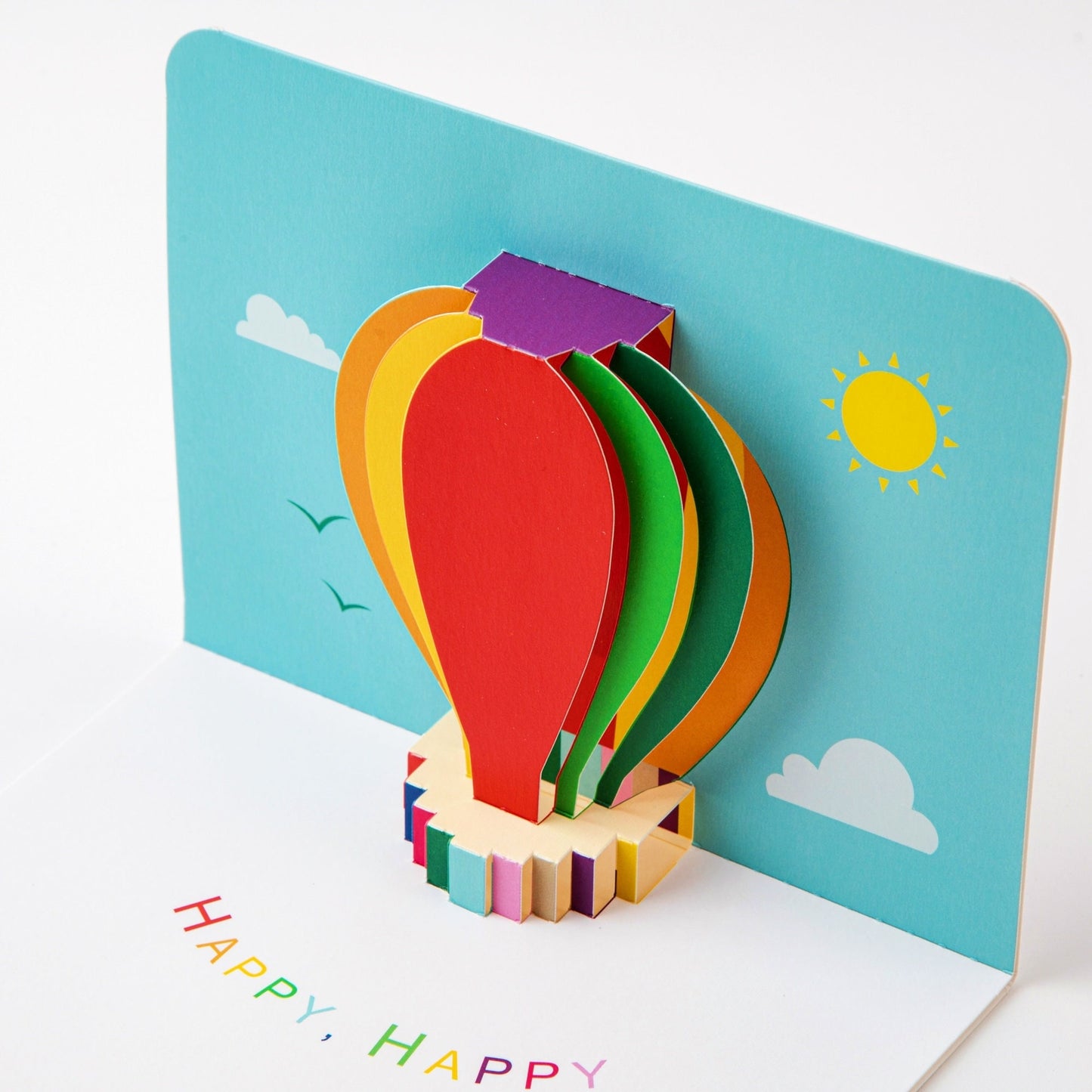 Flying Hot Air Balloon - Pop Up Birthday Card with Envelope - Cute 3D Birthday Card