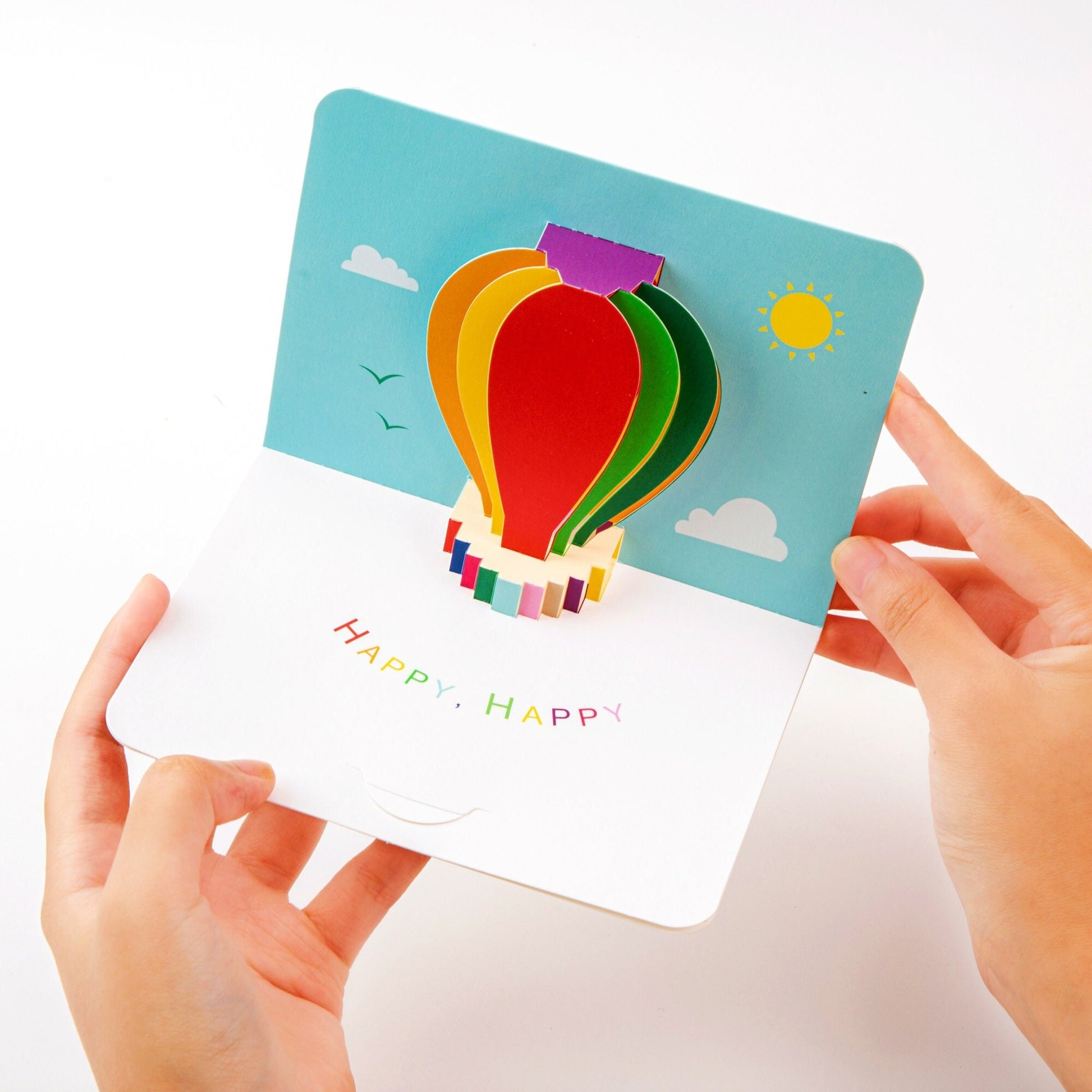 Flying Hot Air Balloon - Pop Up Birthday Card with Envelope - Cute 3D Birthday Card