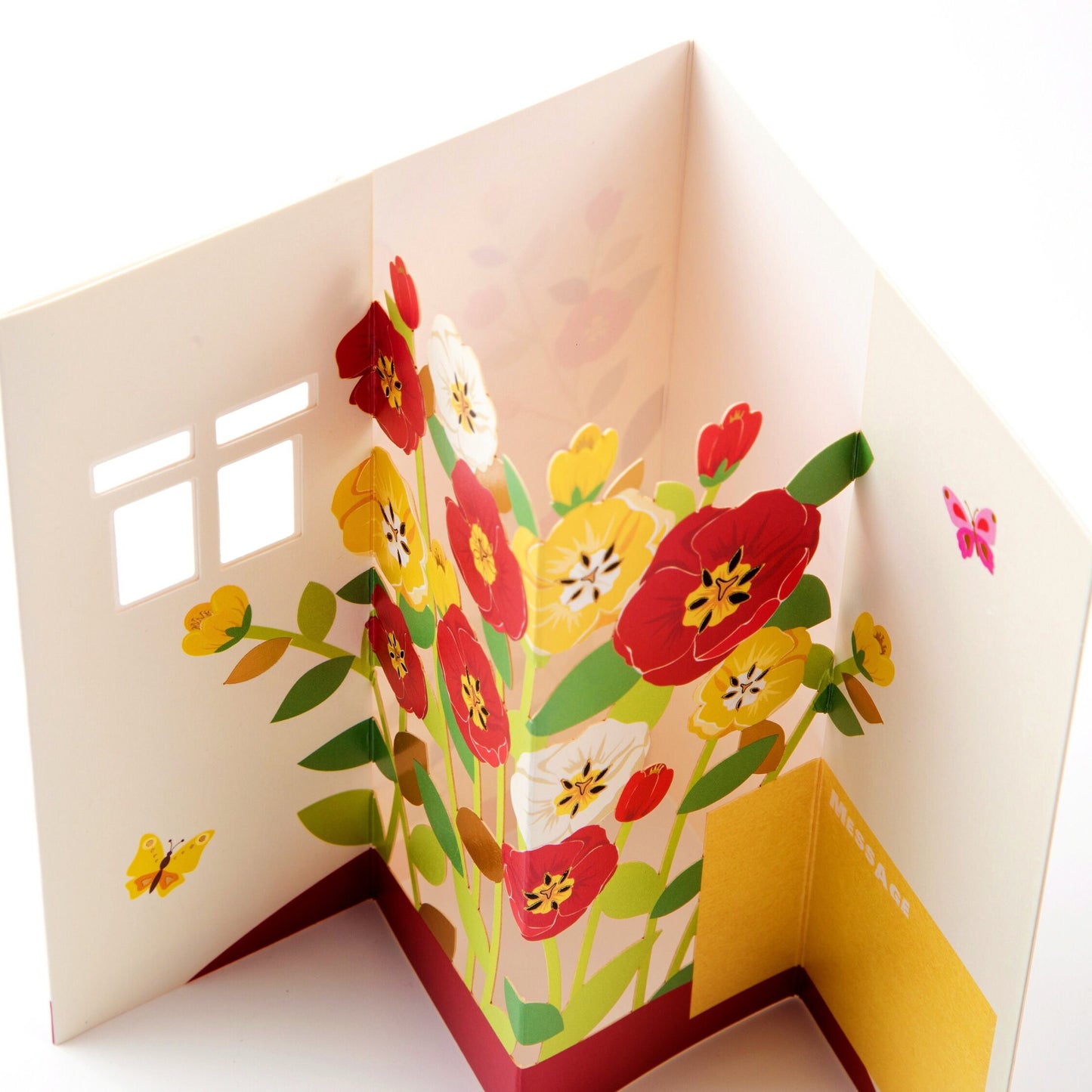 Garden Nook - Pop Up Flower Greeting Card with Envelope - Cute Floral Greeting Card