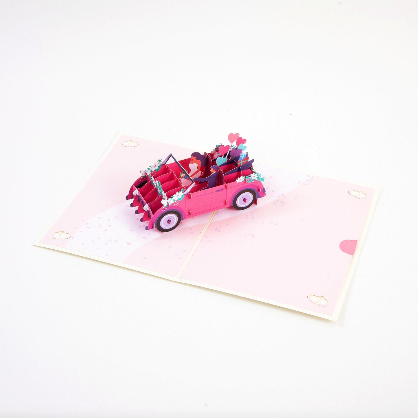 Convertible Honey Moon - Wedding Pop Up Greeting Card with Envelope - Unique Anniversary Greeting Card