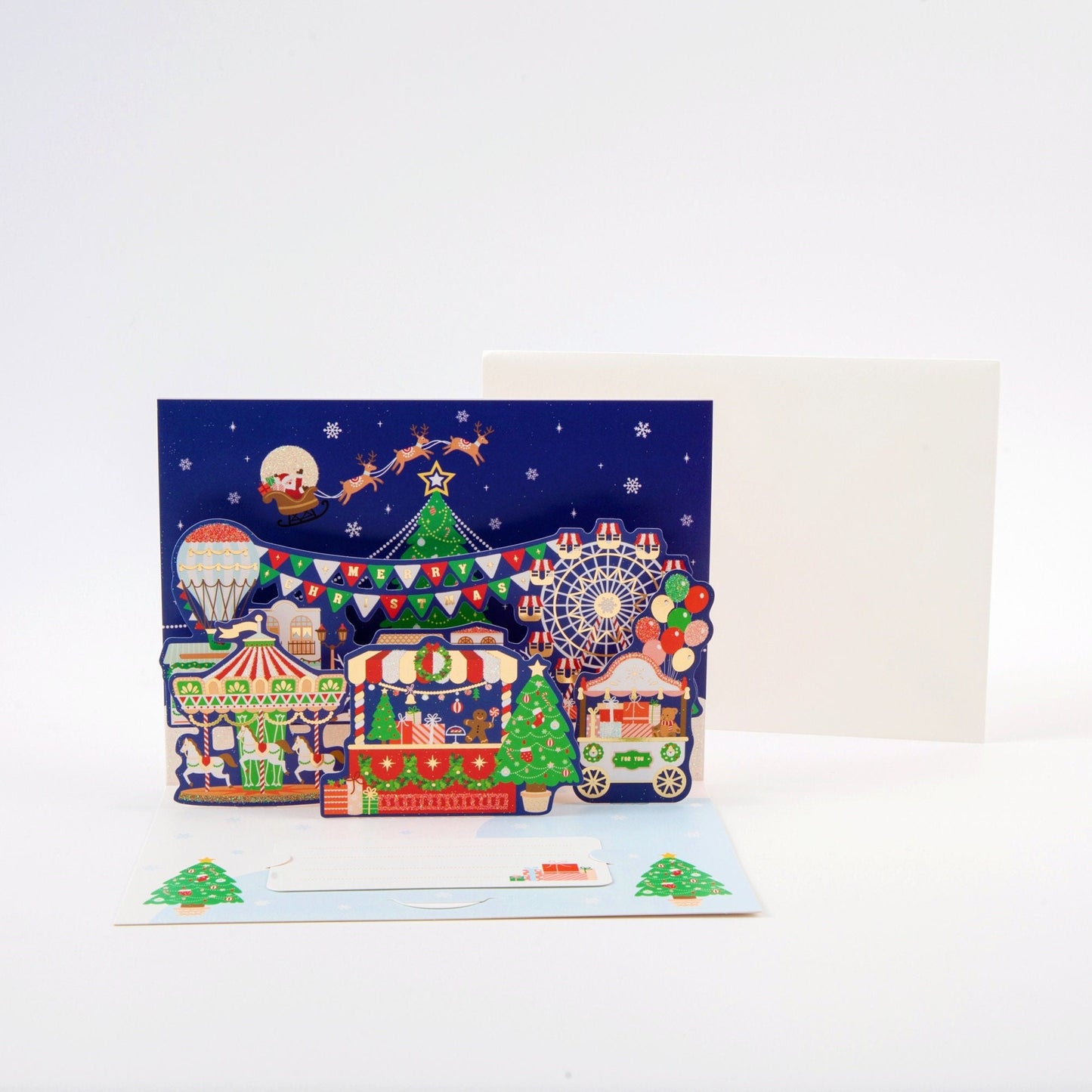 Winter Wonderland - Merry Christmas Pop Up Greeting Card with Envelope - Unique 3D Holiday Greeting Card