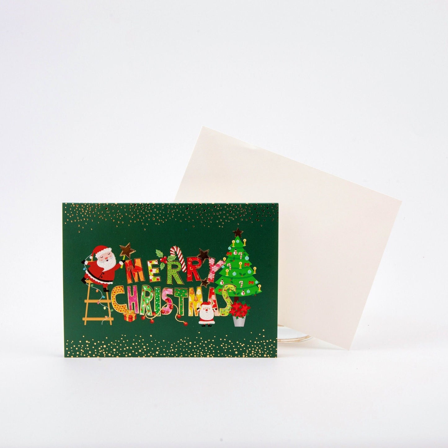 Santa Just Dropped Off Some Goodies - Merry Christmas Pop Up Greeting Card with Envelope - Unique 3D Holiday Greeting Card