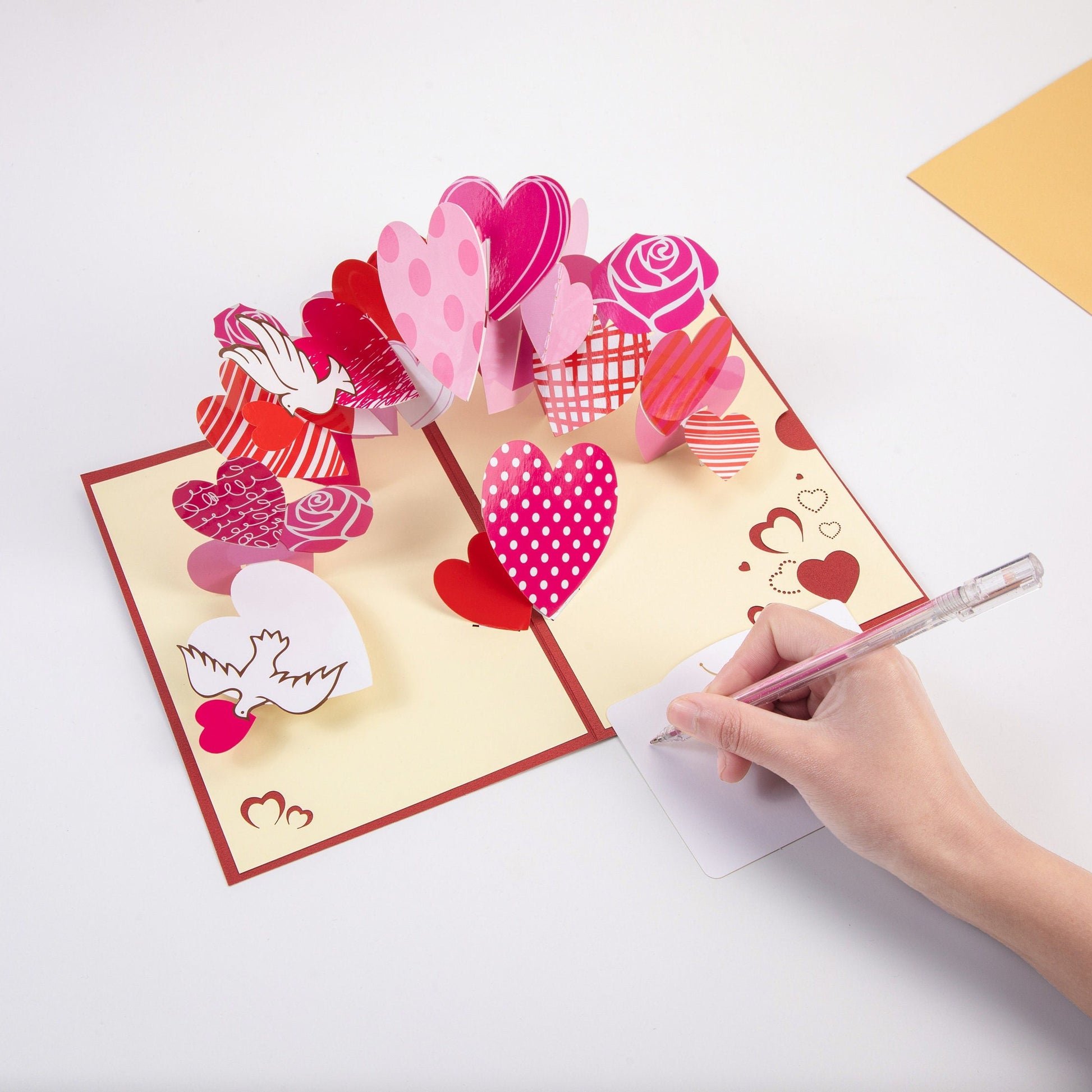 Hearty Heart - Valentine's Pop-up Card - 3D Creative Unique Greeting Card - Laser Cut Card - with Envelope