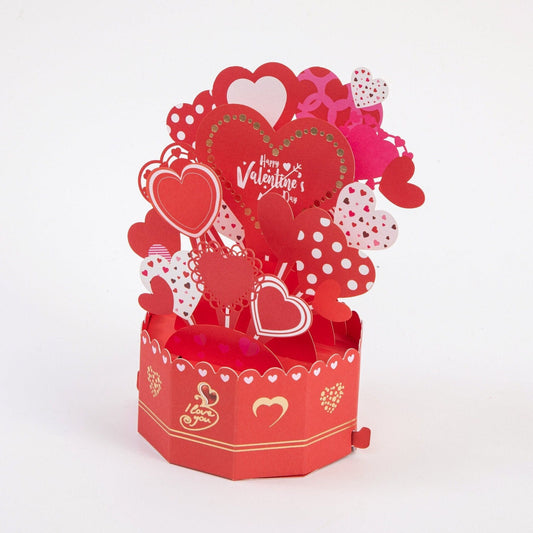 Love in Bloom - Valentine's Pop-up Card - 3D Creative Unique Greeting Card - Laser Cut Card - with Envelope