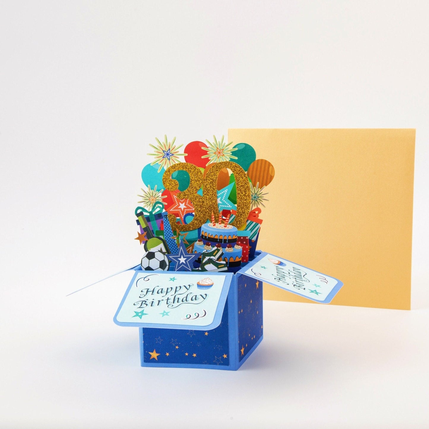 Happy 30th Birthday Surprise Box - Pop Up Birthday Card with Envelope - Unique 3D Birthday Greeting Card