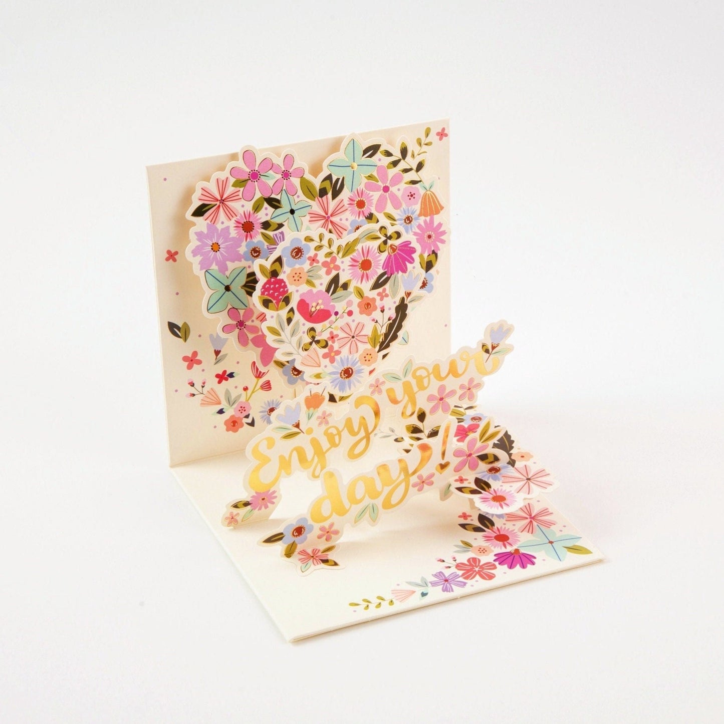 Blossom Heart - Pop Up Flower Greeting Card with Envelope - Unique 3D Floral Greeting Card