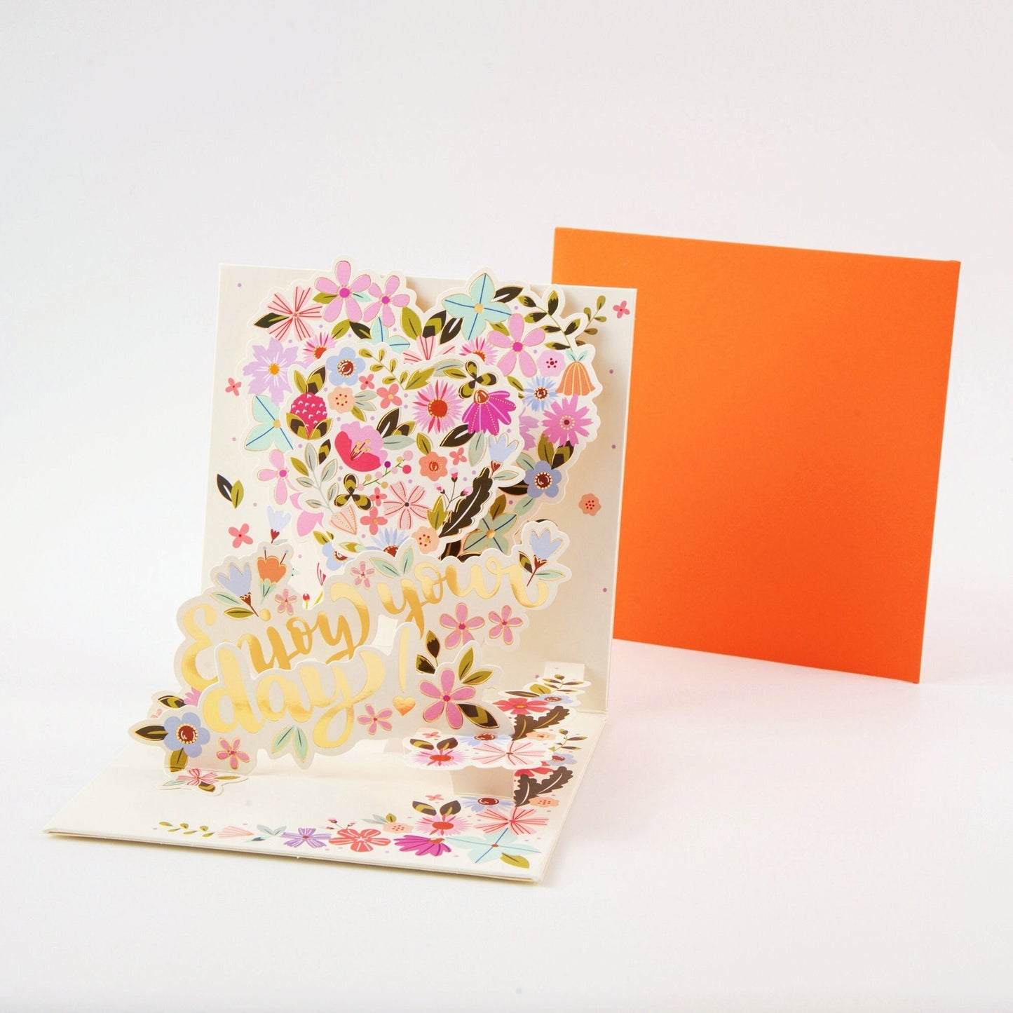 Blossom Heart - Pop Up Flower Greeting Card with Envelope - Unique 3D Floral Greeting Card