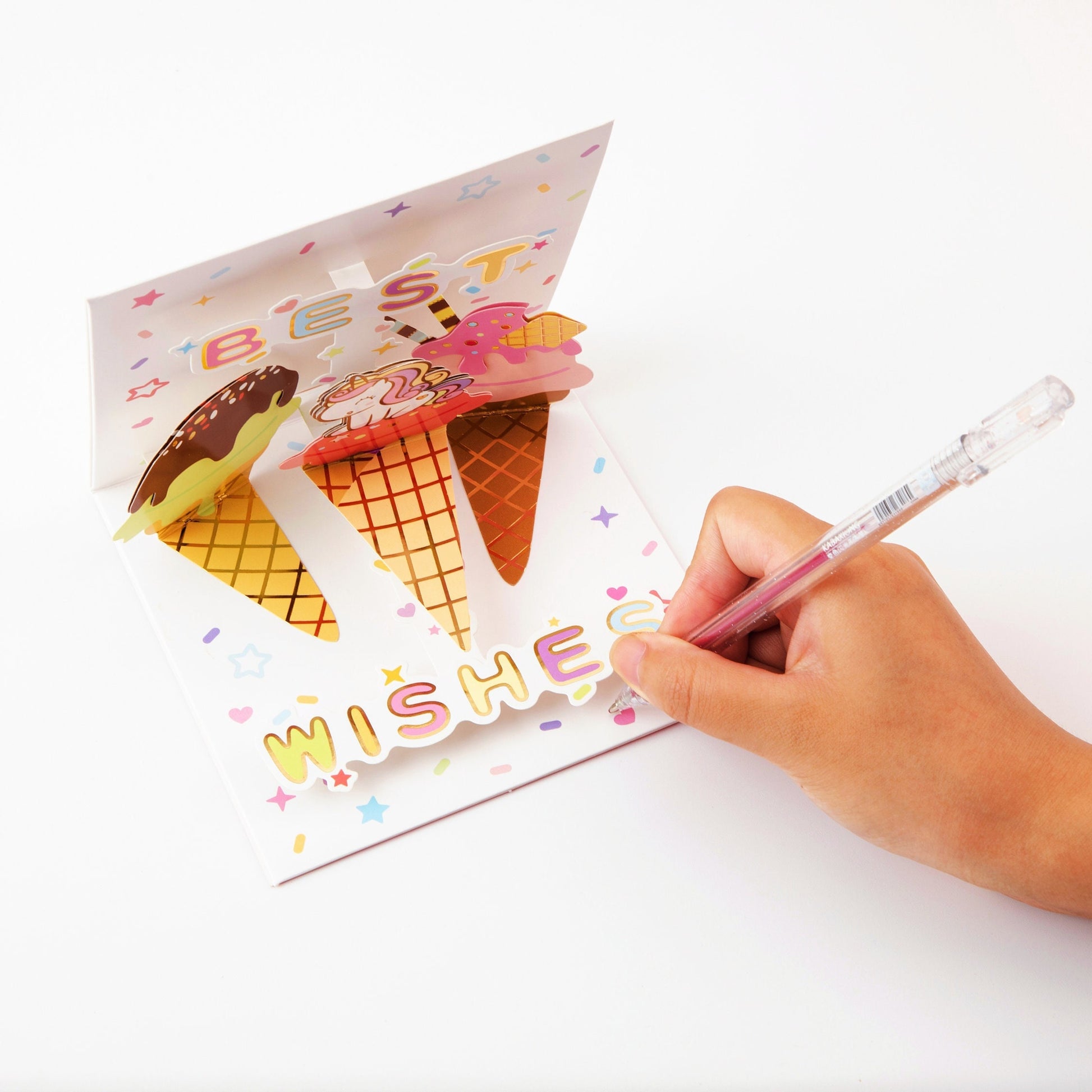 Unicorn's Sweet Treat - Pop Up Birthday Card with Envelope - Unique 3D Birthday Greeting Card