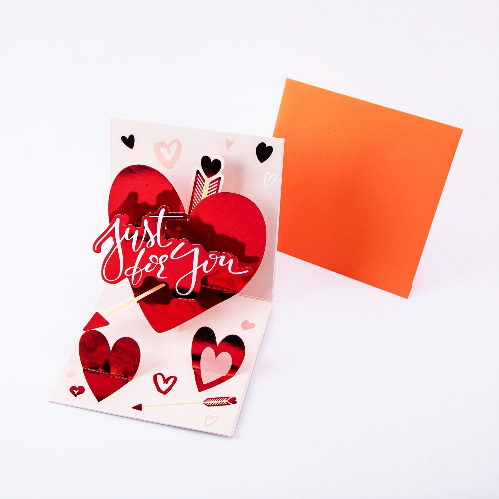 Arrow of Love - Pop Up Greeting Card with Envelope - Unique 3D Valentine's Day Card