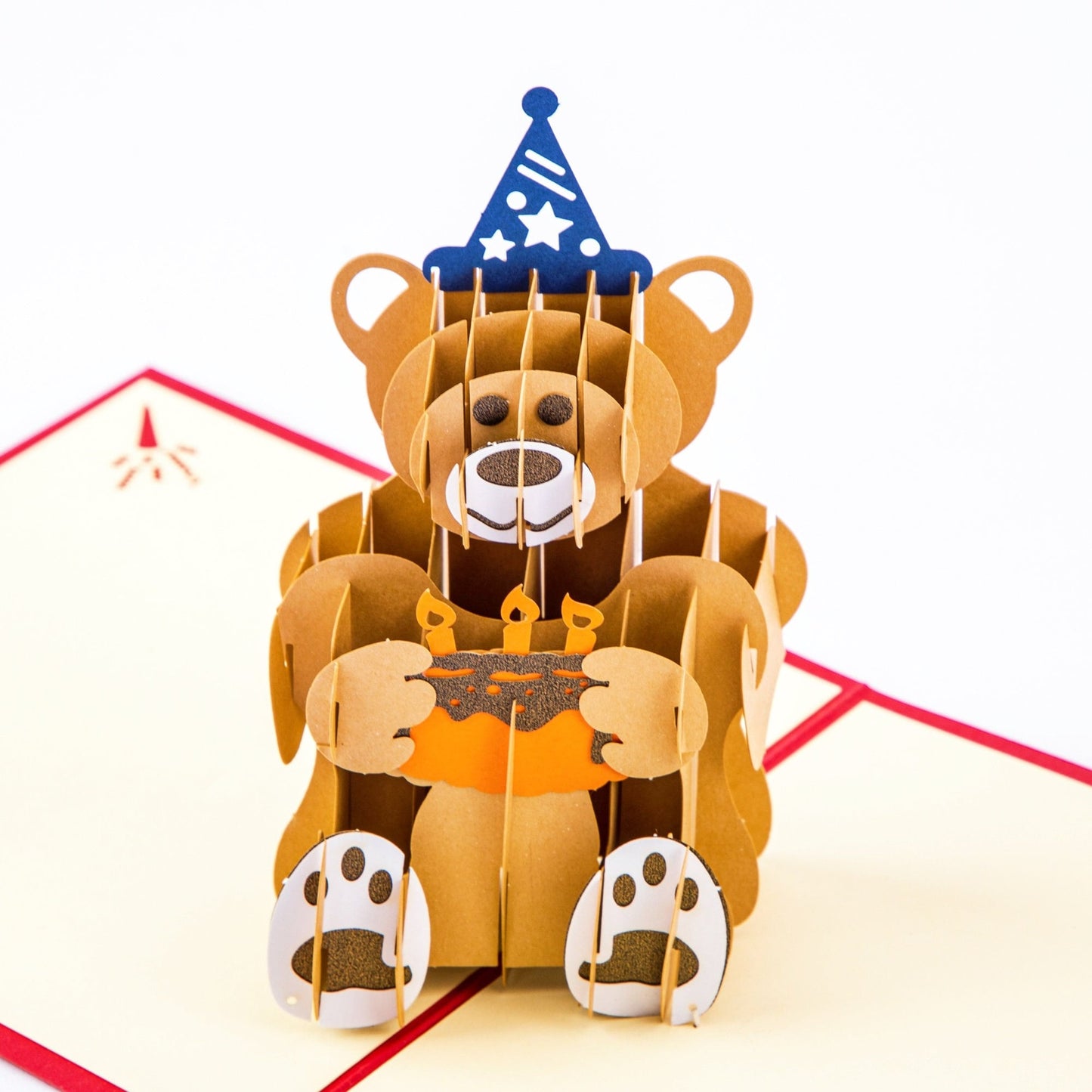 Cute Bear Birthday Popup Card - Pop Up Birthday Card with Envelope - Cute 3D Birthday Card