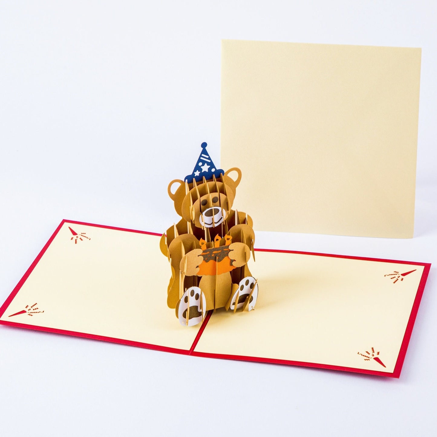 Cute Bear Birthday Popup Card - Pop Up Birthday Card with Envelope - Cute 3D Birthday Card