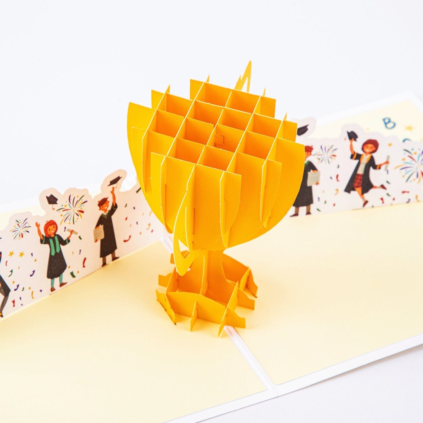 Graduation Trophy - Graduation Pop Up Greeting Card with Envelope - Unique 3D Graduation Greeting Card