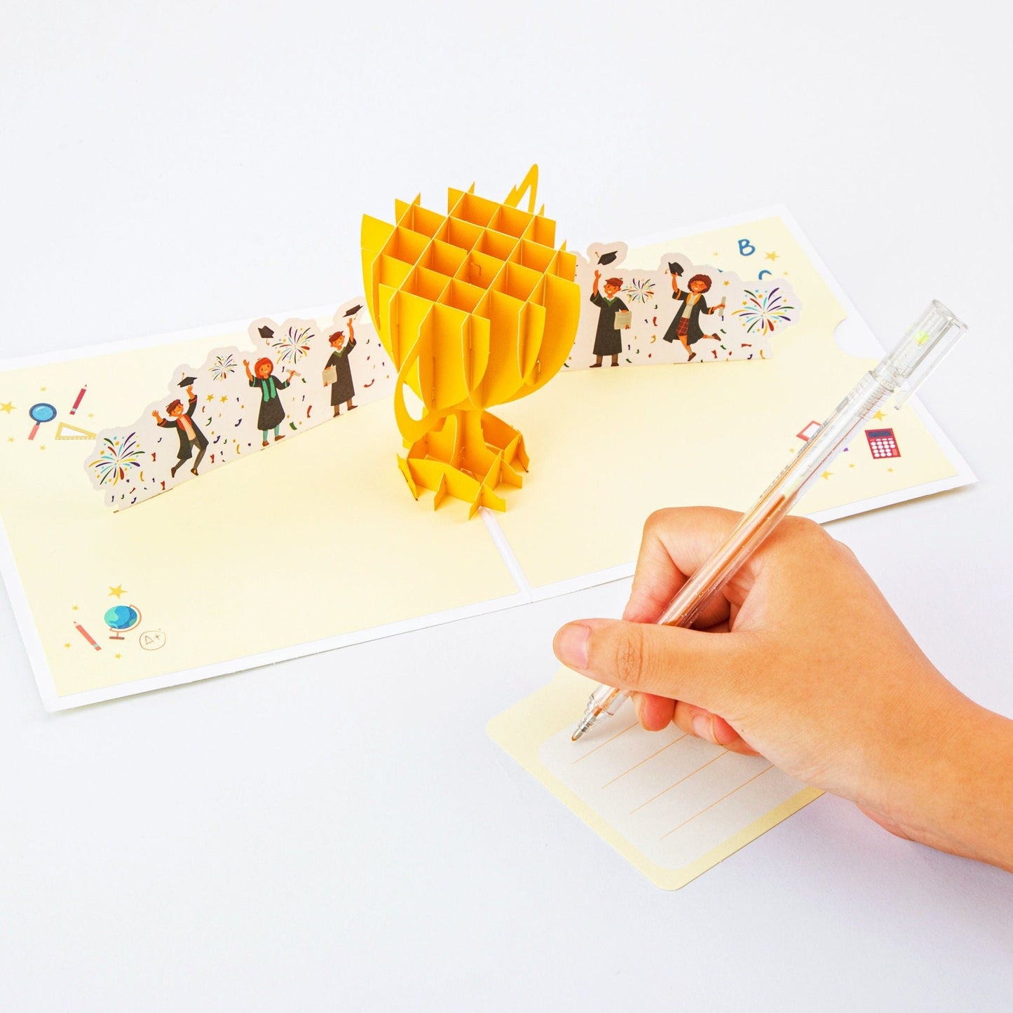 Graduation Trophy - Graduation Pop Up Greeting Card with Envelope - Unique 3D Graduation Greeting Card