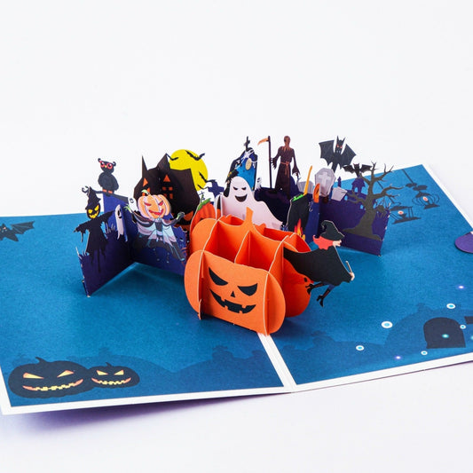 Halloween Haunted Graveyard - Pop Up Greeting Card with Envelope - Unique 3D Greeting Card