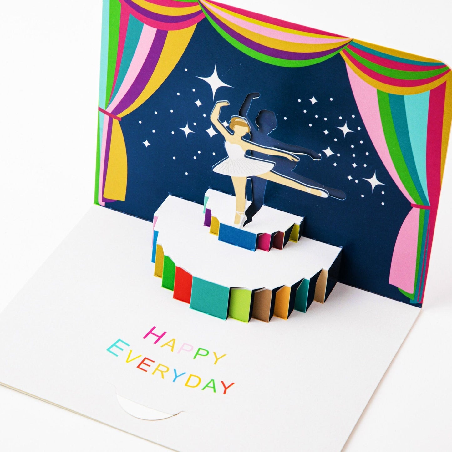 Ballerina on Stage - Pop Up Greeting Card with Envelope - Cute 3D Greeting Card