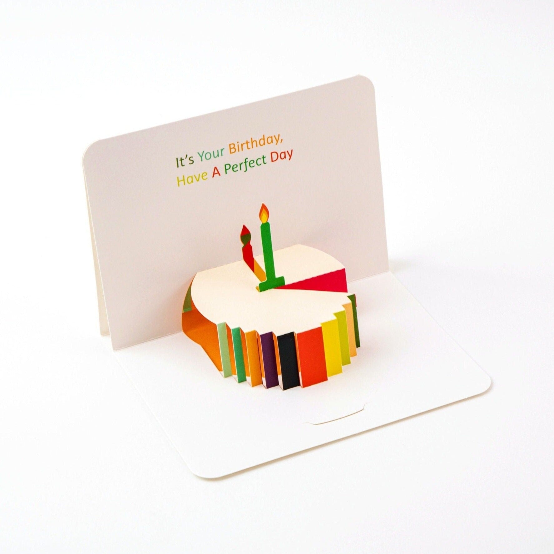 Birthday Cake with Candle - Pop Up Birthday Card with Envelope - Cute 3D Birthday Card