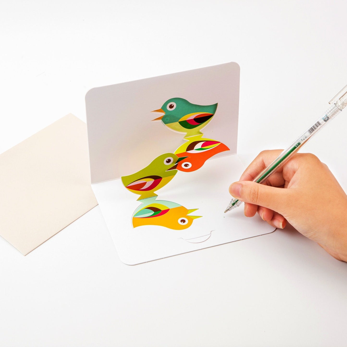 Chirping Birds - Pop Up Greeting Card with Envelope - Cute 3D Greeting Card