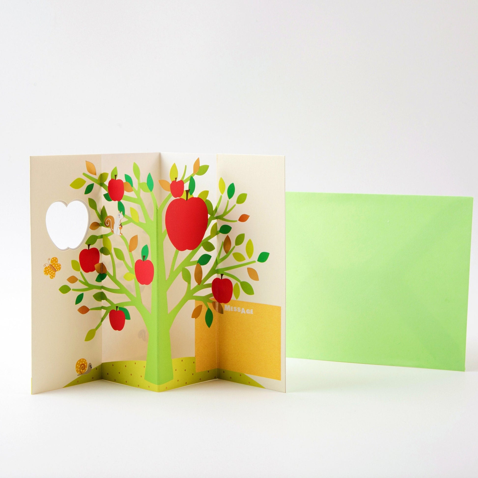 Apple Orchard - Pop Up Greeting Card with Envelope - Cute Greeting Card