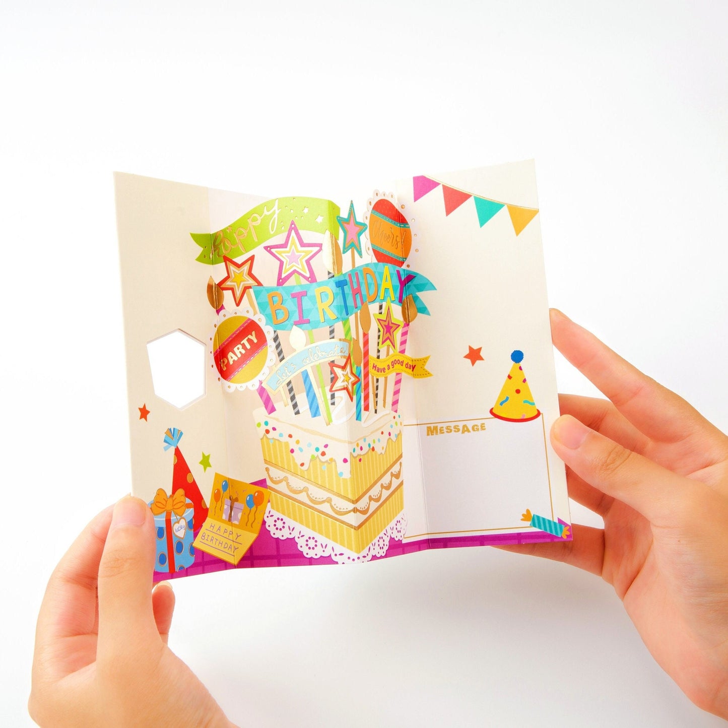 Cute Happy Birthday Cake Card - Pop Up Birthday Card with Envelope - Unique Greeting Card