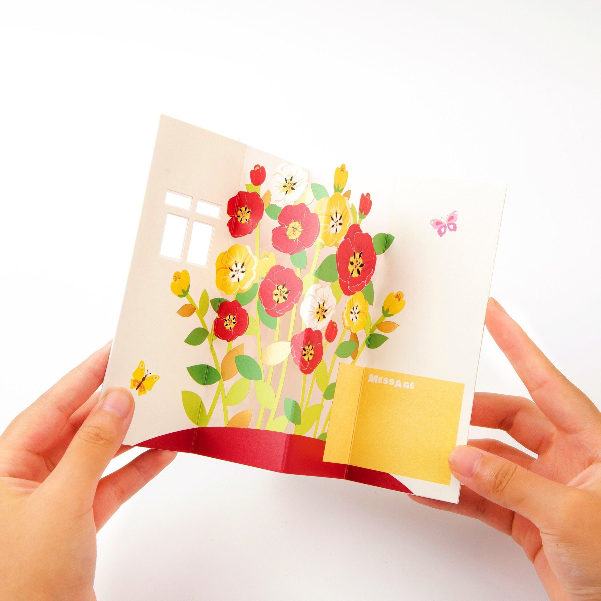 Garden Nook - Pop Up Flower Greeting Card with Envelope - Cute Floral Greeting Card