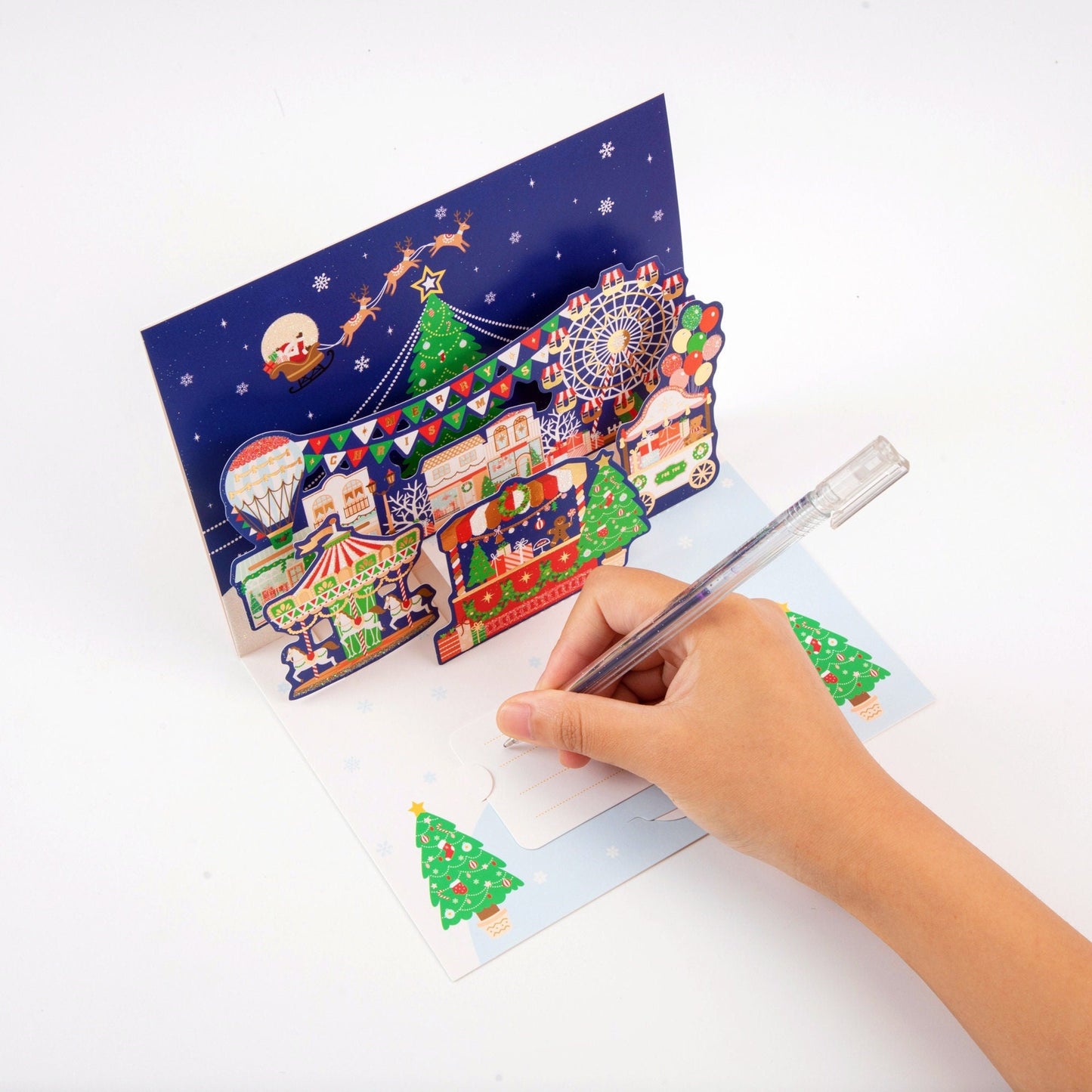 Winter Wonderland - Merry Christmas Pop Up Greeting Card with Envelope - Unique 3D Holiday Greeting Card