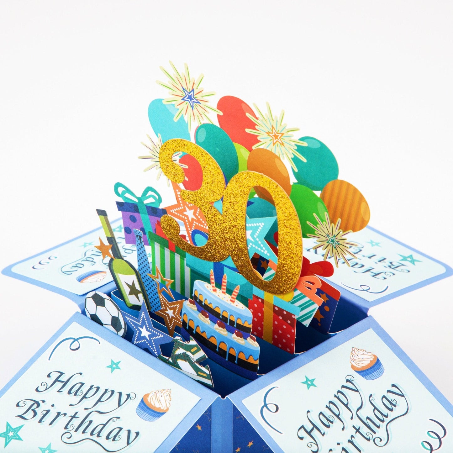 Happy 30th Birthday Surprise Box - Pop Up Birthday Card with Envelope - Unique 3D Birthday Greeting Card