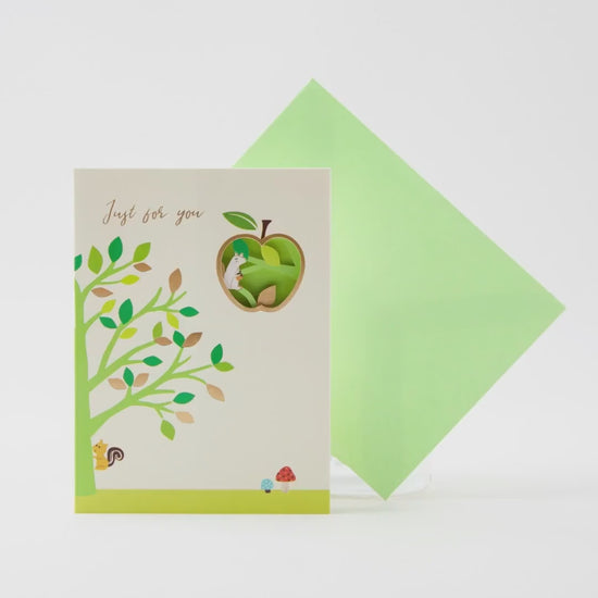 Apple Orchard - Pop Up Greeting Card with Envelope - Cute Greeting Card