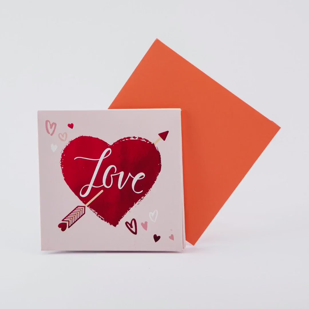 Arrow of Love - Pop Up Greeting Card with Envelope - Unique 3D Valentine's Day Card