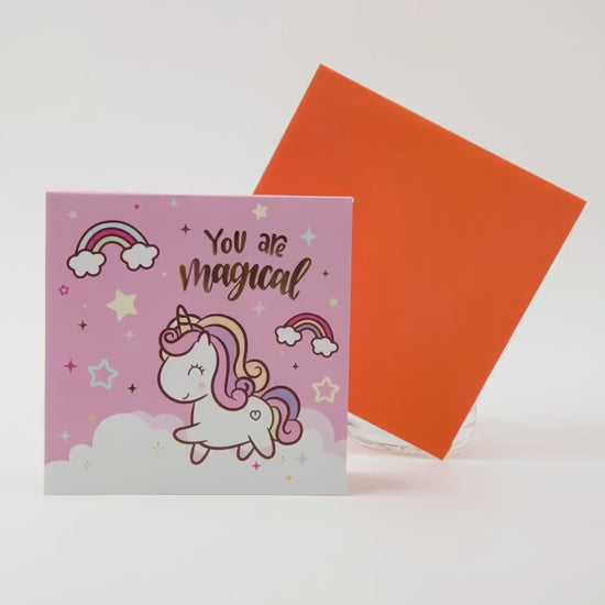 Unicorn's Sweet Treat - Pop Up Birthday Card with Envelope - Unique 3D Birthday Greeting Card