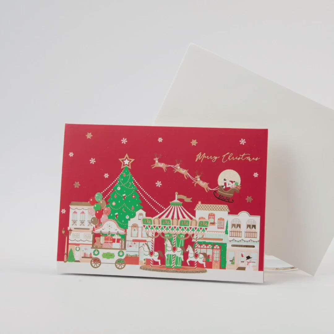 Winter Wonderland - Merry Christmas Pop Up Greeting Card with Envelope - Unique 3D Holiday Greeting Card