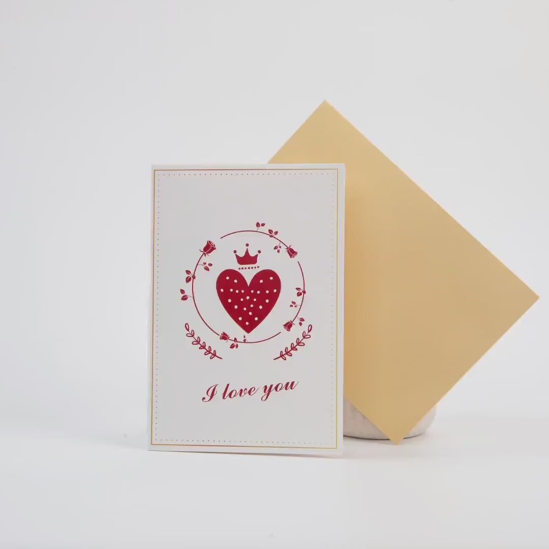 My Bold Heart - Pop Up Valentine's Day Card with Envelope - Unique 3D Love Card