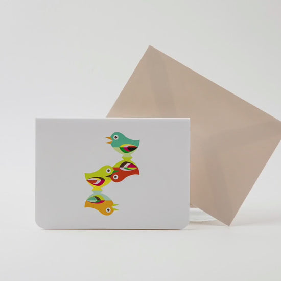 Chirping Birds - Pop Up Greeting Card with Envelope - Cute 3D Greeting Card