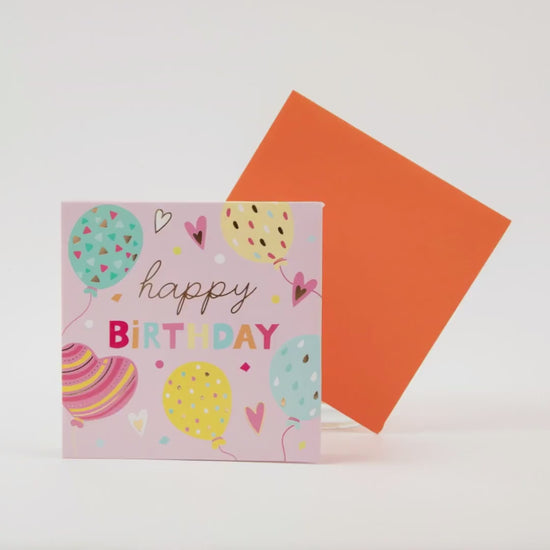 Balloon and Birthday Cake - Pop Up Birthday Card with Envelope - Unique 3D Birthday Greeting Card